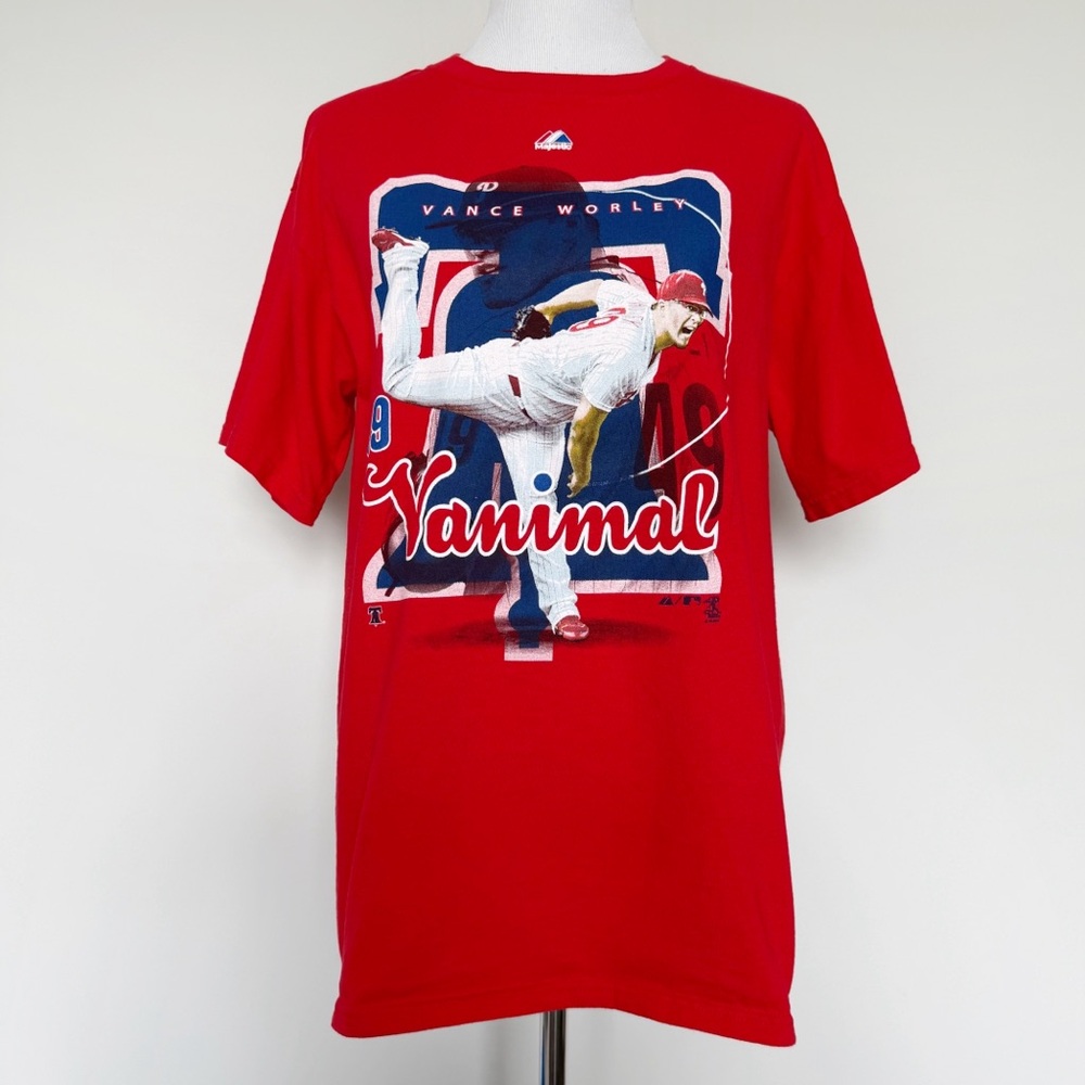 Philadelphia Phillies Vance Worley Vanimal T-Shirt Mens Size Medium Red MLB Gear